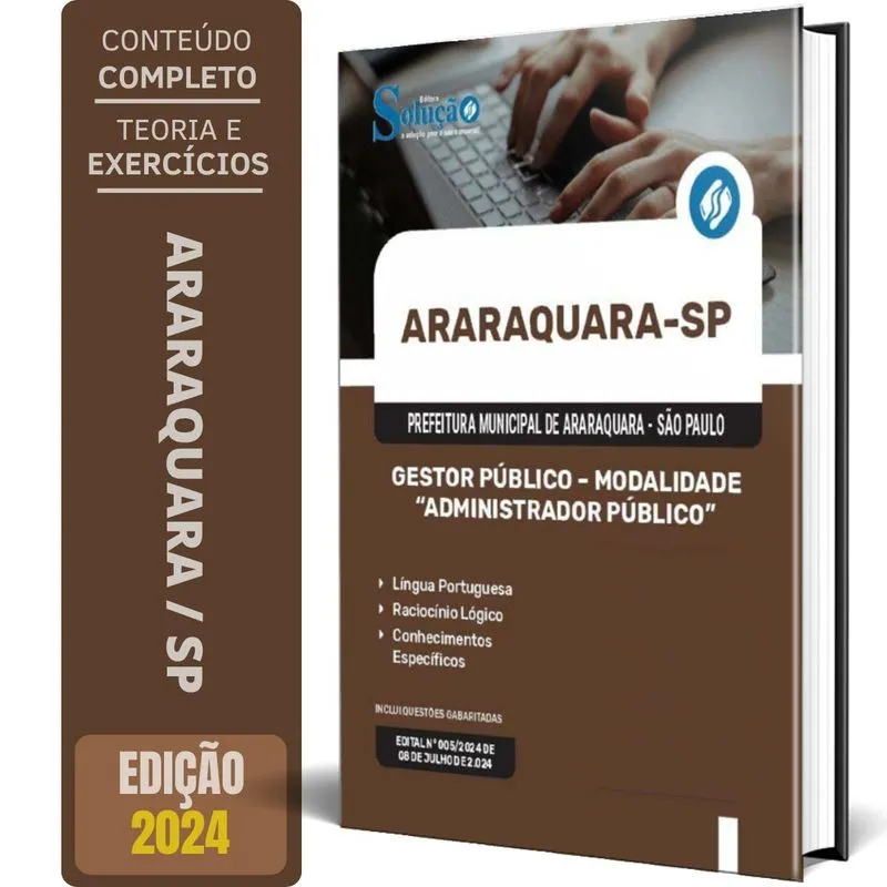 Apostila Prefeitura Araraquara Sp 2024 Gestor Público