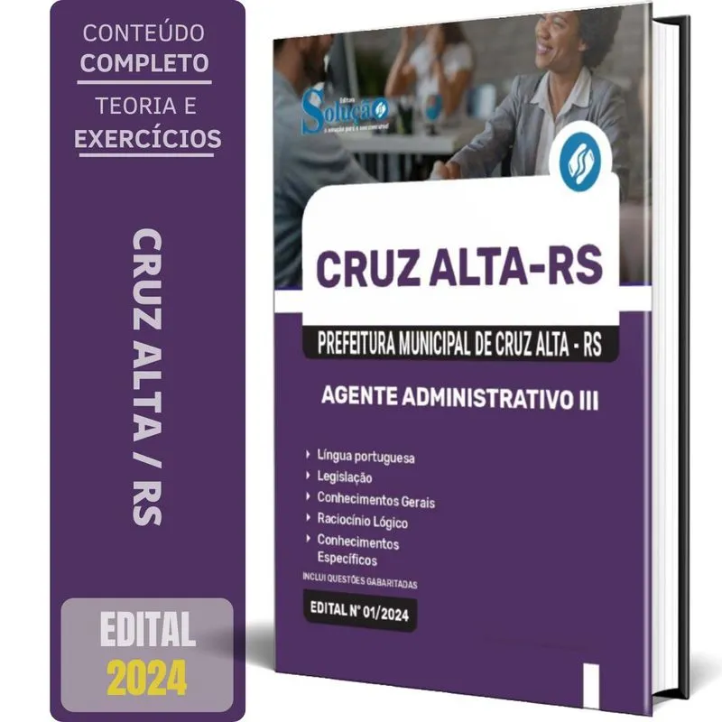Apostila Prefeitura Cruz Alta Rs 2024 Agente Administrativo