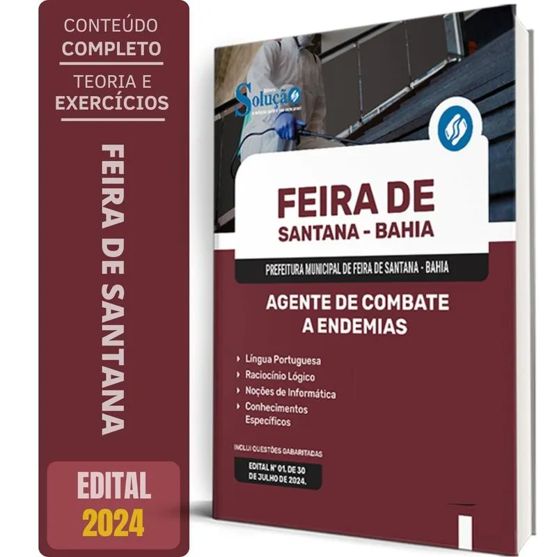 Apostila Prefeitura Feira Santana Ba 2024 Agente Combate A