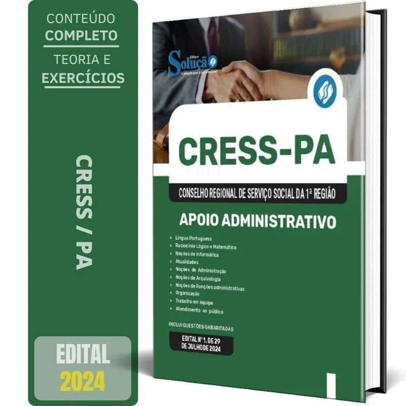 Apostila Cress Pa 2024 - Apoio Administrativo