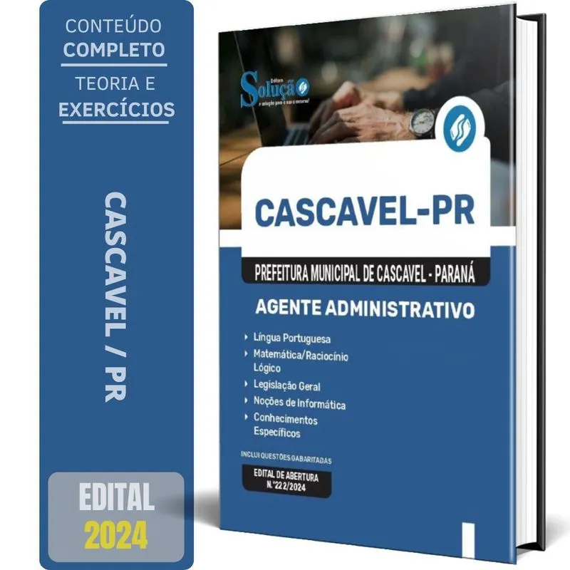 Apostila Prefeitura Cascavel Pr 2024 - Agente Administrativo