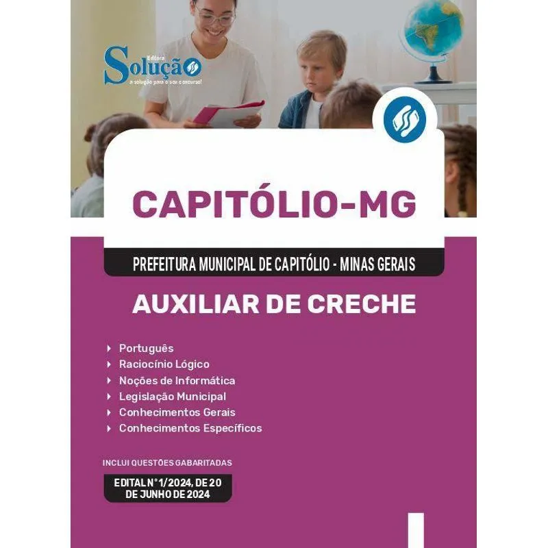 Apostila Prefeitura De Capitólio Mg 2024 - Auxiliar Creche