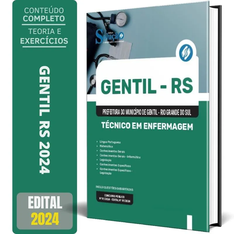 Apostila Prefeitura Gentil Rs 2024 - Técnico Em Enfermagem