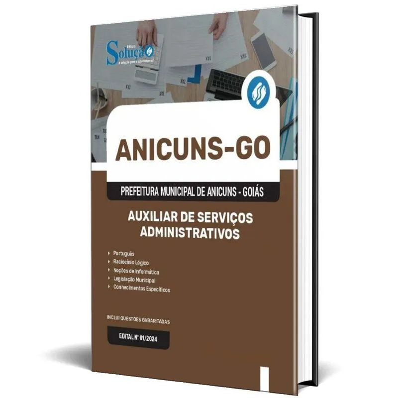Apostila Prefeitura Anicuns Go 2024 Auxiliar Serviços
