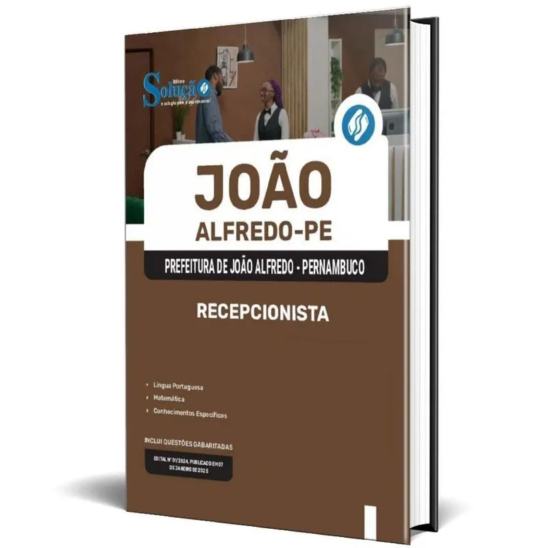 Apostila Prefeitura De João Alfredo Pe 2025 - Recepcionista