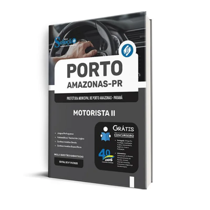 Apostila Prefeitura De Porto Amazonas Pr 2025 - Motorista Ii