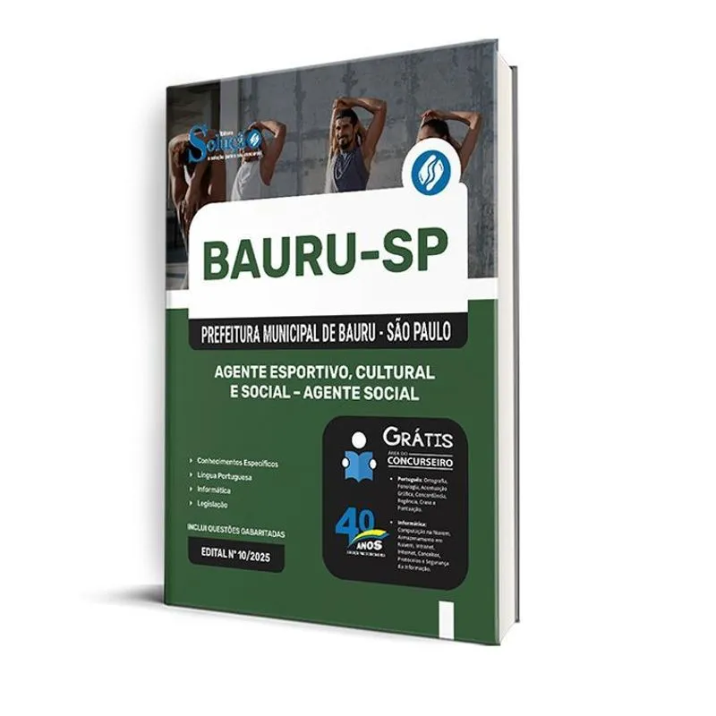 Apostila Prefeitura Bauru Sp 2025 Agente Esportivo, Cultural