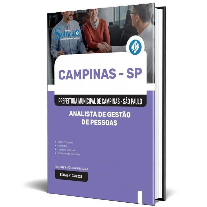 Apostila Prefeitura Campinas Sp 2025 Analista Gestão Pessoas