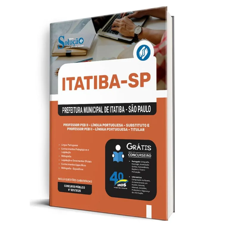 Apostila Prefeitura Itatiba Sp 2025 Professor Peb Ii Língua