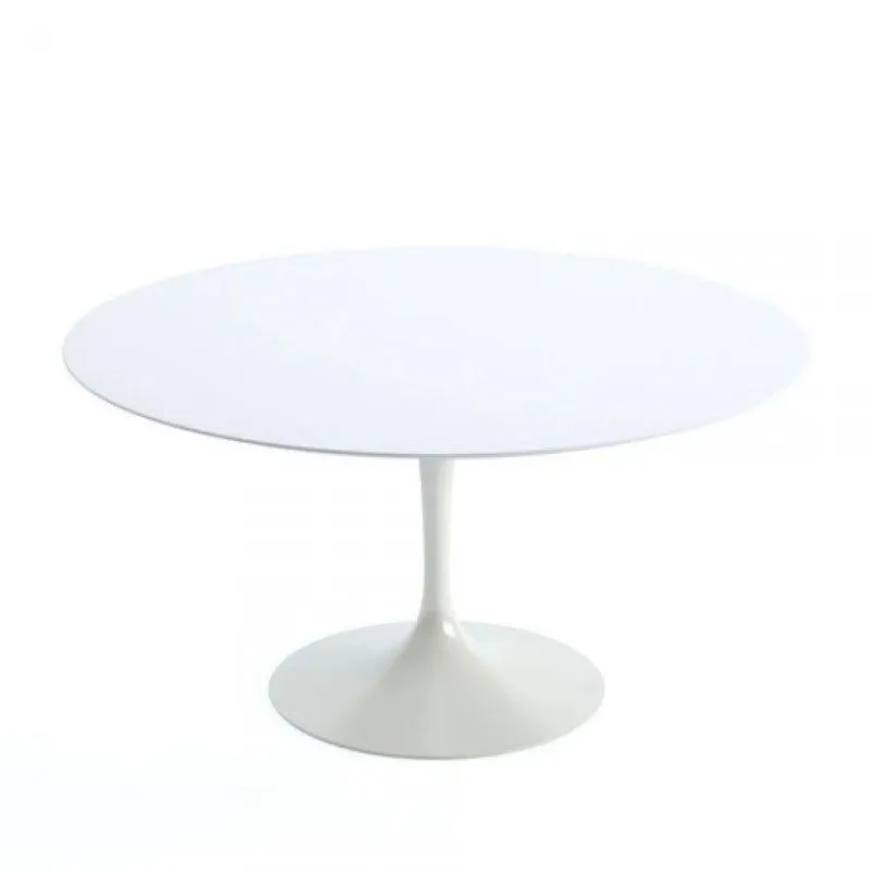 Mesa De Jantar Redonda 90 Cm + Vidro Temp Branco