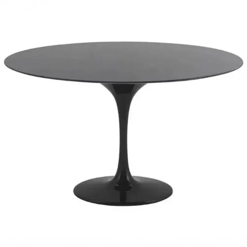 Mesa De Jantar Tulipa Saarinen Redonda 90cm - Laqueada Preto