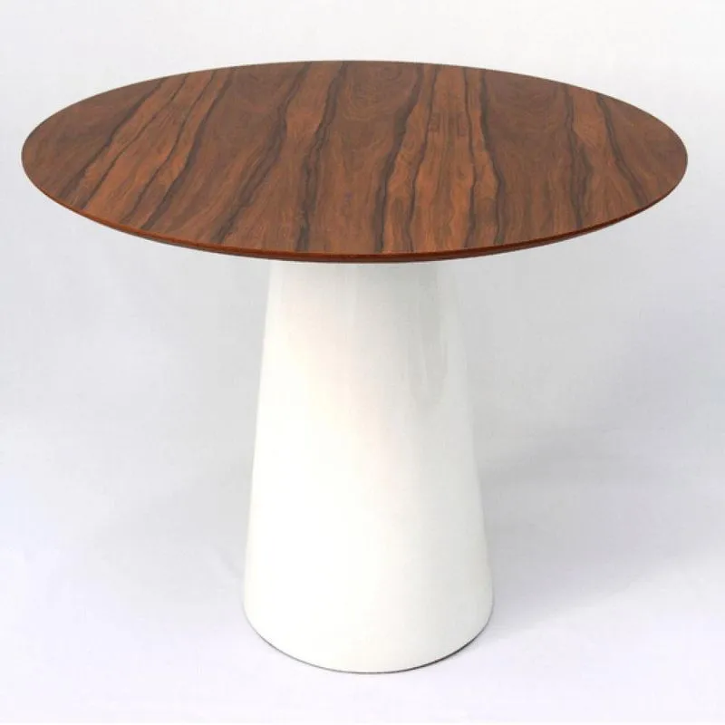 Mesa Cone 120cm Tampo Pau Ferro Branco