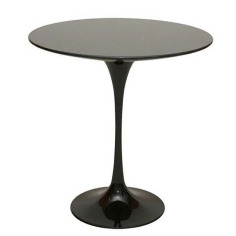 Mesa Lateral Tulipa Saarinen Redonda 41 cm Laqueada Preto