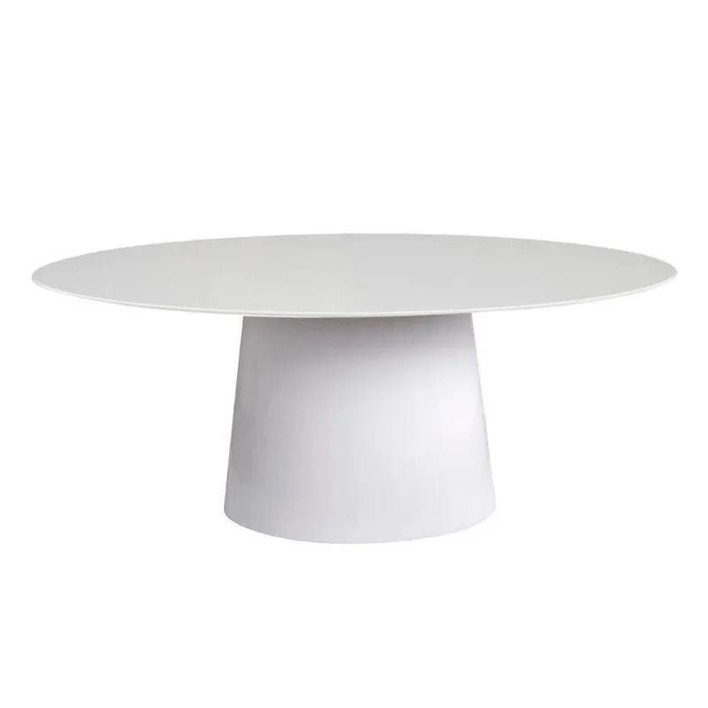 Mesa de Jantar Cone Oval 198x122 Laqueada Yescasa Branco