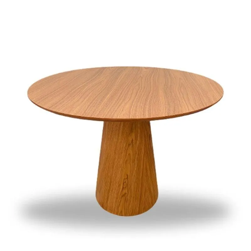 Mesa De Jantar Cone 90 Cm Base Madeira Freijó Tampo Freijó Cor Marrom