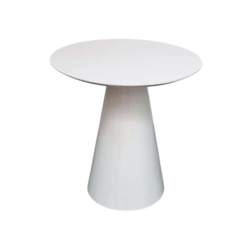 Mesa Lateral Cone Redonda 41 Cm Laqueada Branco