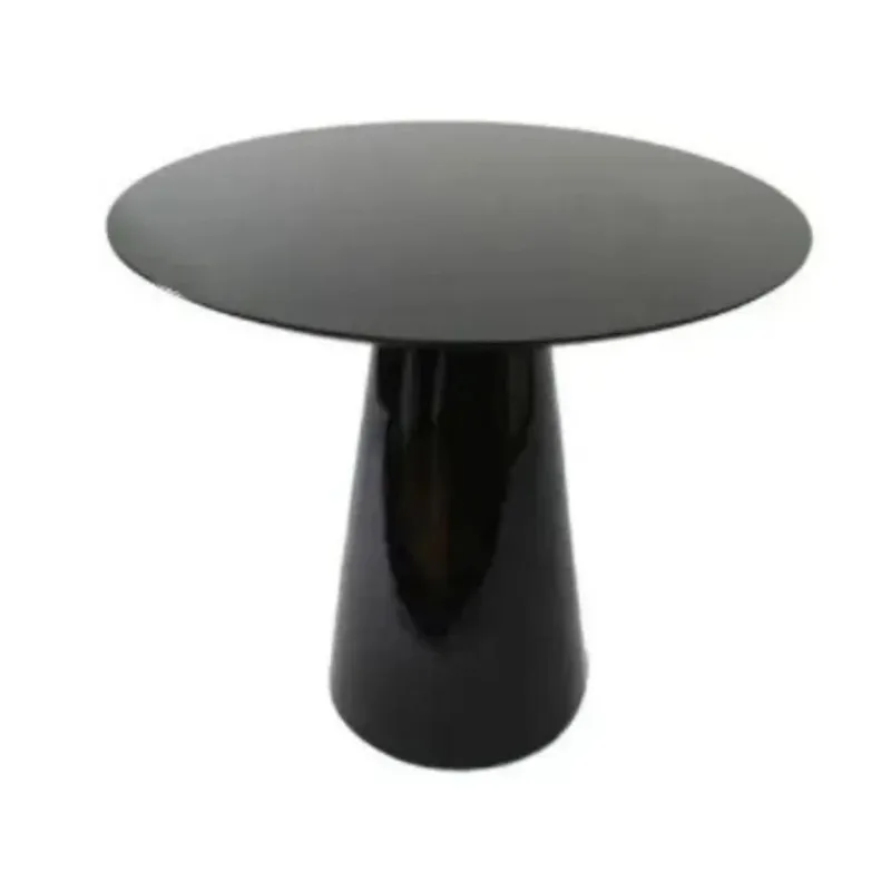 Mesa Lateral Cone Redonda 51Cm Laqueada Preto