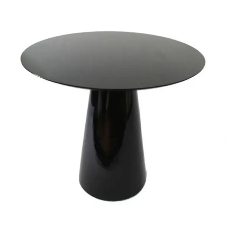Mesa Lateral Cone Redonda 41Cm Laqueada tonalidade principal Preto.