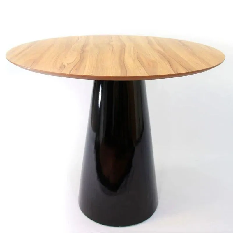 Mesa Cone 100cm Tampo Nogueira Preto