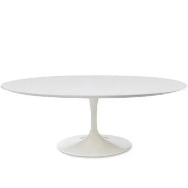 Mesa Tulipa Saarinen Oval 235x122cm Laqueada Branco