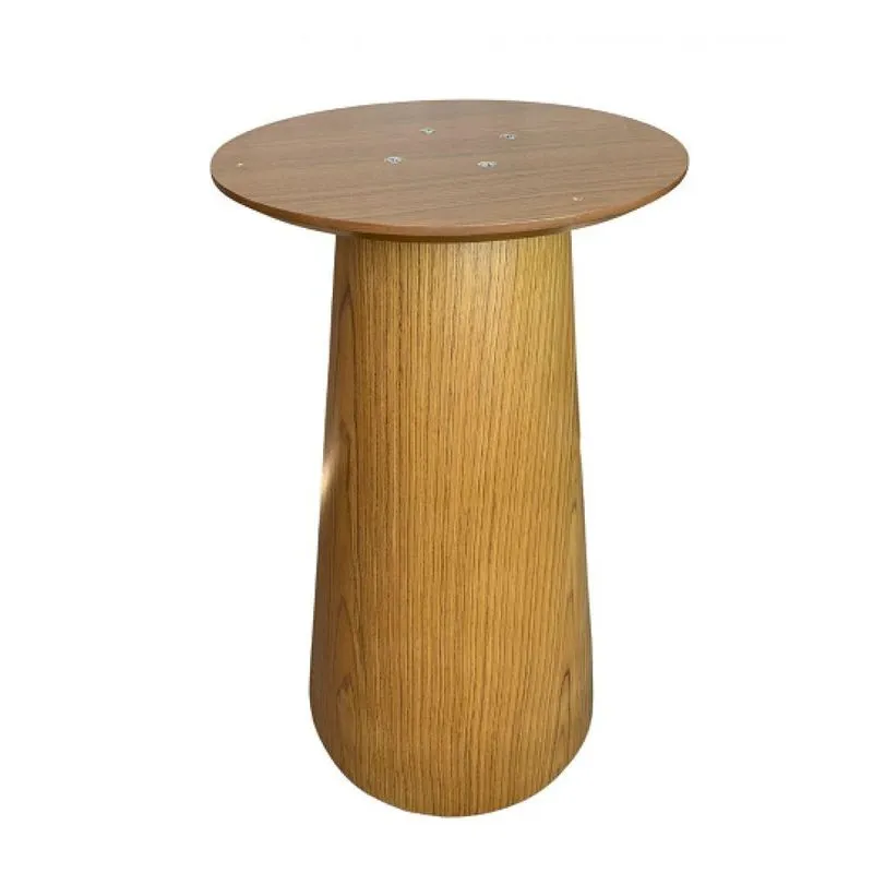 Base Mesa Cone Laminada Em Madeira 60cm Até 110cm Marrom