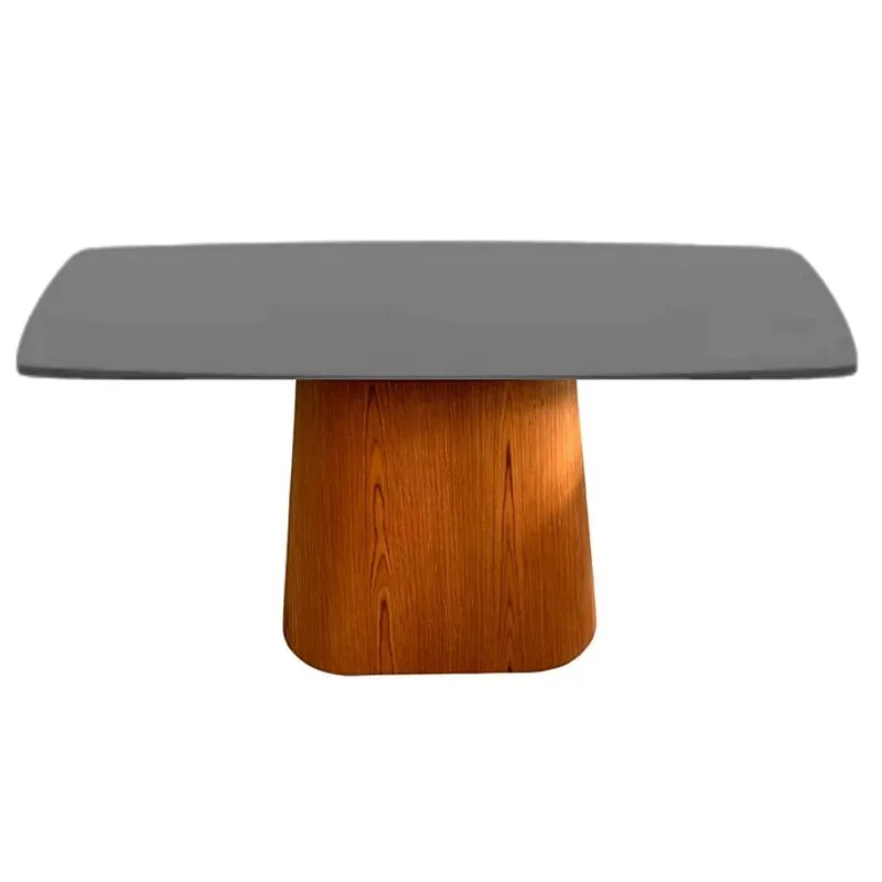 Mesa De Jantar Cone Retangular 210X110cm Tampo Laqueado