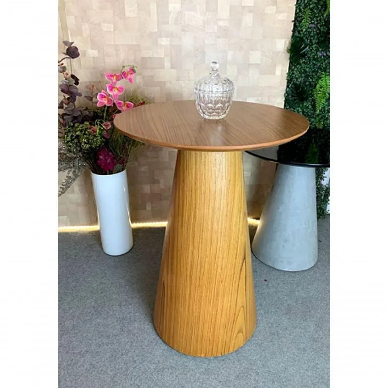 Mesa Cone De Apoio Tampo 50Cm Altura 70Cm Laminada Marrom