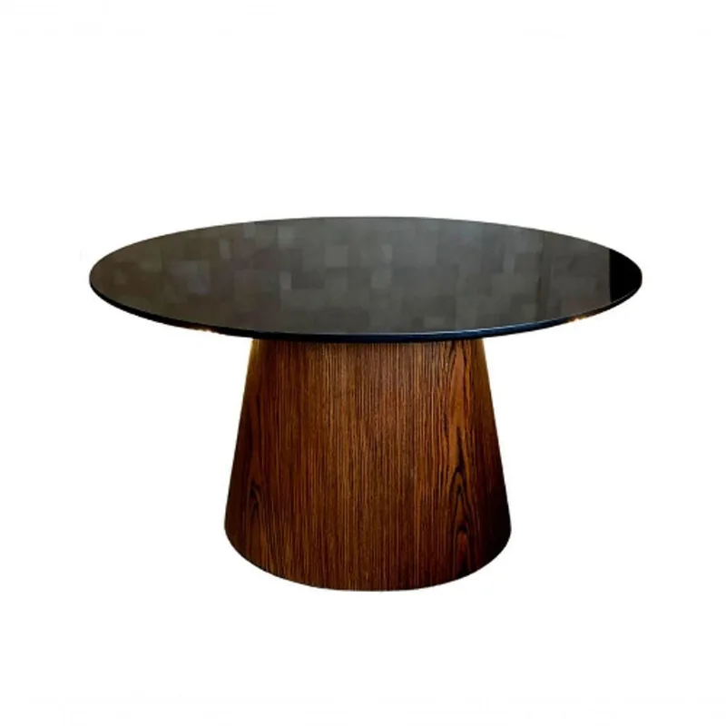 Mesa Cone De Centro Oval 100X70Cm Ferro Preta Preto