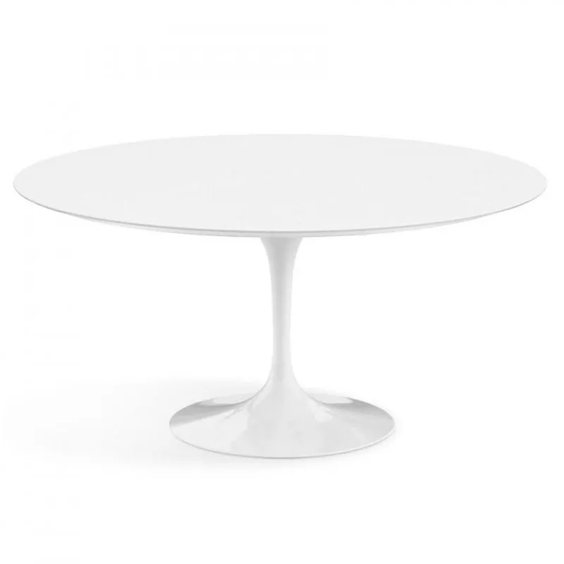 Mesa De Jantar Redonda 110 Cm + Vidro Temperado Branco