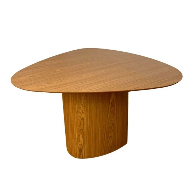 Mesa De Jantar Orgânica 180X160Cm Tampo Freijó Marrom