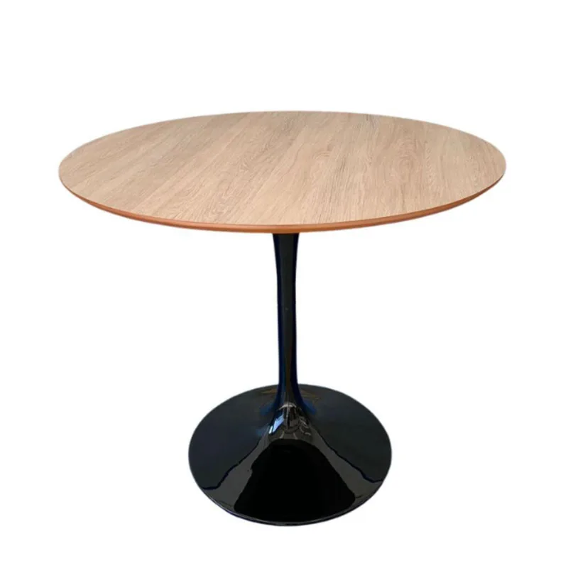 Mesa De Jantar Tulipa Saarinen Redonda 100cm Tampo Jade Cor Preto