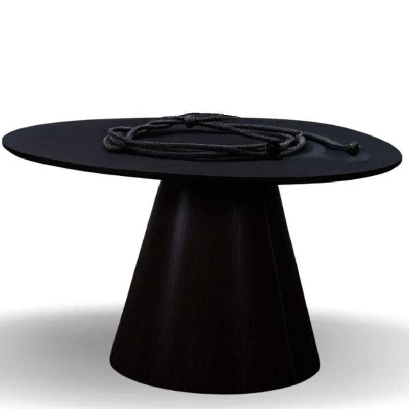 Mesa Cone Redonda Orgânica Em ébano 90cm