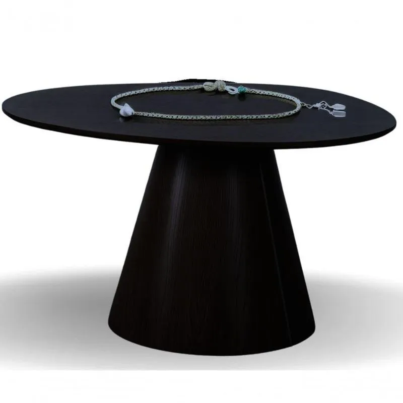 Mesa Cone Redonda Orgânica Em ébano 110cm