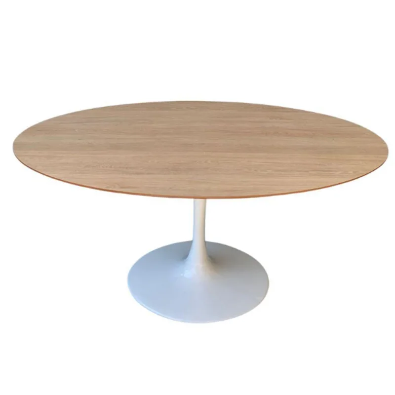 Mesa De Jantar Tulipa Saarinen 160x90cm Base Branca Tampo Jade