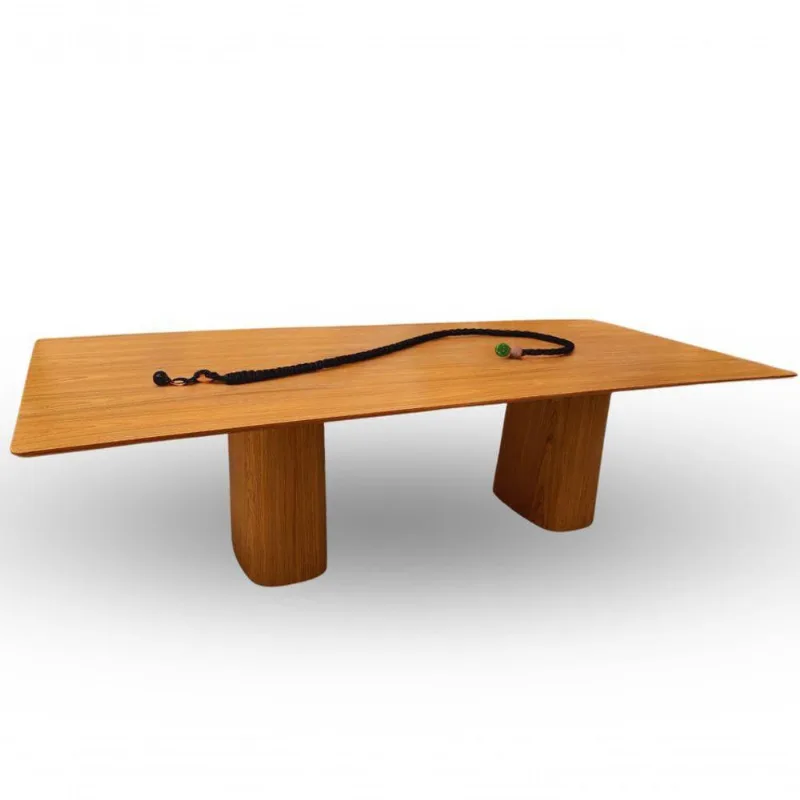 Mesa De Jantar Cone Retangular Duo 198x122cm Base Freijó Tampo Freijó
