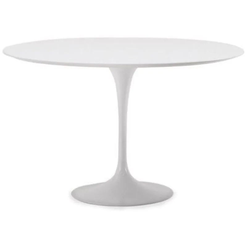 Mesa De Jantar Tulipa Saarinen Redonda 120 Cm Tampo Laqueado Cores Branco