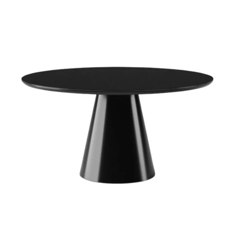 Mesa De Jantar Cone Redonda 80 Cm Laqueada Cores Preto