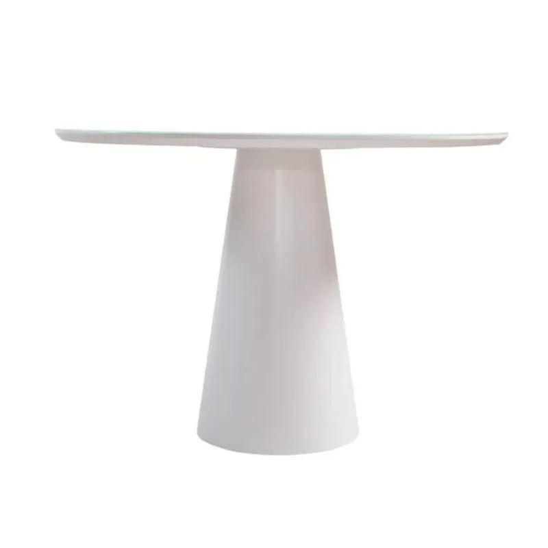 Mesa De Jantar Cone Redonda 100 Cm Laqueada Cores Branco
