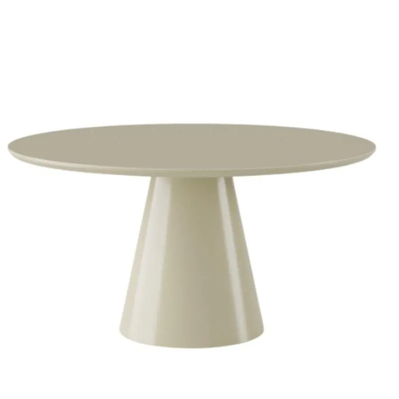 Mesa De Jantar Cone Redonda 140 Cm Laca Off White