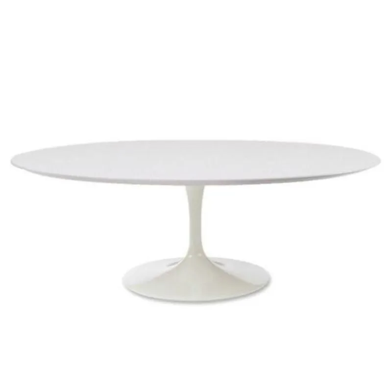 Mesa De Jantar Tulipa Saarinen Oval 120x80 Cm Tampo Laqueado Cores Branco