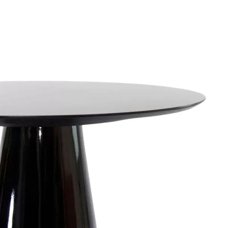 Mesa De Jantar Cone Oval 244x137 Cm Laqueada Cores Preto