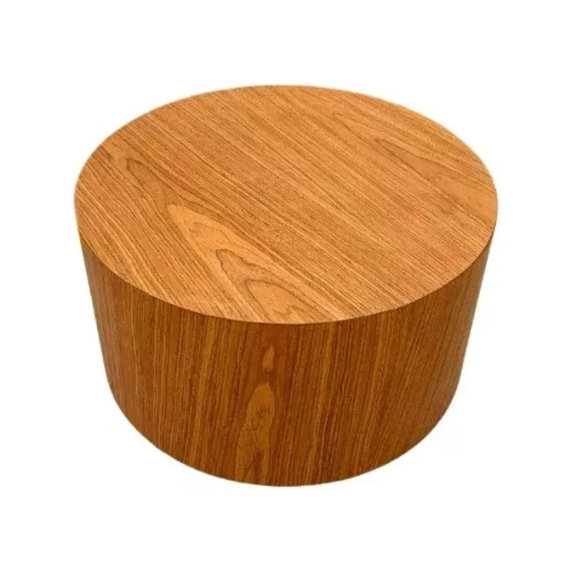 Mesa De Centro Cone Redonda Cilíndrica 90 Cm Base Madeira Freijó Tampo Freijó