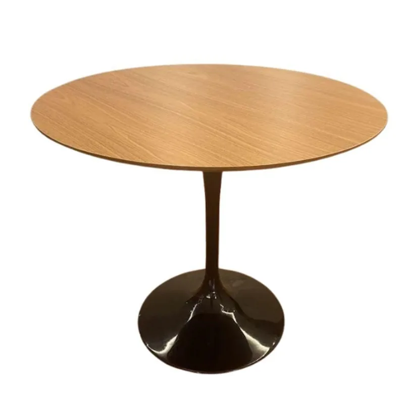 Mesa Apoio Tulipa Saarinen Redonda 65 Cm - Freijó Cores Branco
