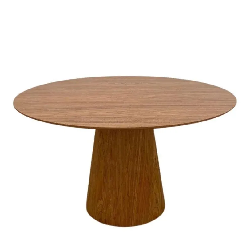 Mesa De Jantar Redonda Cone 150 Cm Freijó Cor Marrom
