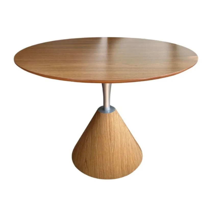 Mesa De Jantar Cone Redonda Masp 110 Cm Tampo Freijó Base Freijó Cor Marrom