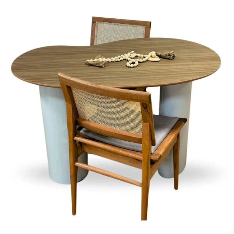 Mesa de Jantar Ayla 4 Lugares Oval MDF 140x90CM Carvalho Malva