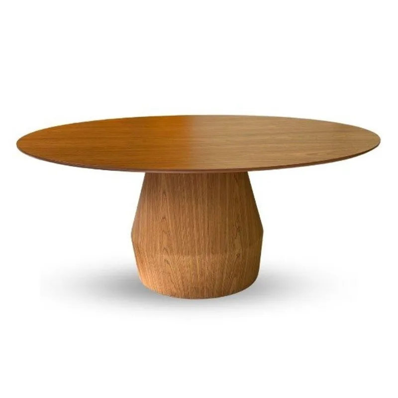 Mesa De Jantar Cone Balone 137x90 Cm Freijó Natural E Design Exclusivo