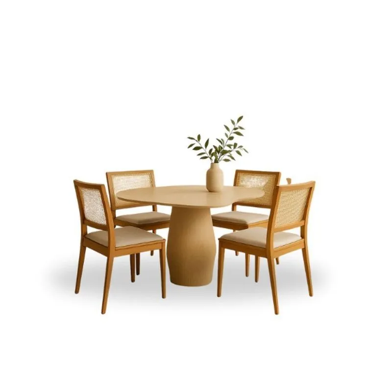 Mesa Cone De Jantar Organica Vucan Em Freijo 110x90cm