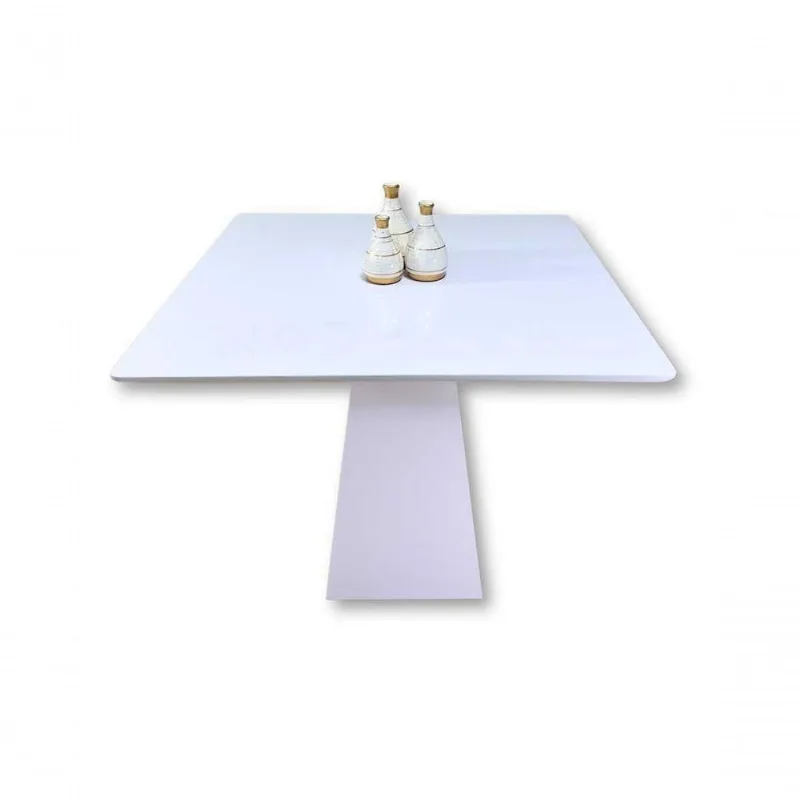 Mesa de Jantar Loft 4 Lugares Quadrada MDF 150X150CM Branca Modelar Art Moveis