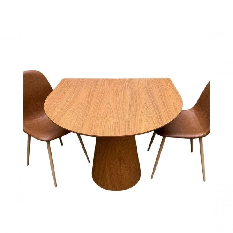 Mesa De Jantar Mel Cone 6 Lugares Redonda Em Mdf 150x148cm Café Modelar Art - OUTRAS
